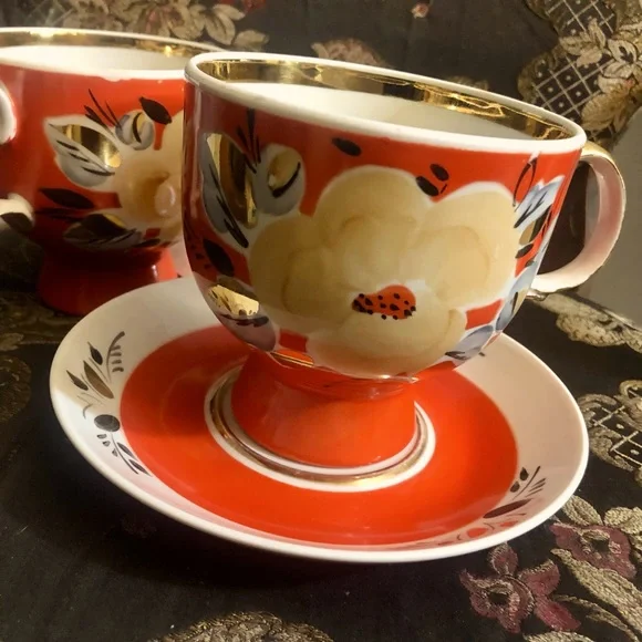 Vintage, Polonne Porcelain Factory, Made in Ukraine, Tea Cup & Saucer, Set of 2 - Picture 3 of 15